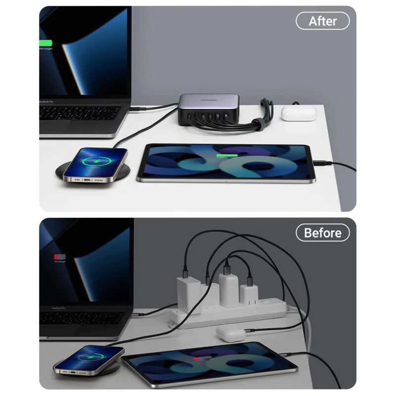 Carregador Multiportas Ugreen 4 Portas Usb C e 2 Usb A 200W