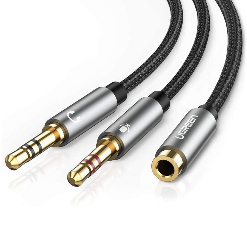 Cabo Áudio Fêmea Ugreen Divisor Fone Ouvido para 3.5mm Macho