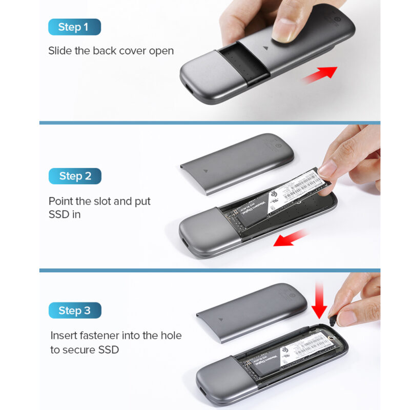 Case Externa Ssd Ngff M.2 B-key Ugreen Usb 3.0 Prata