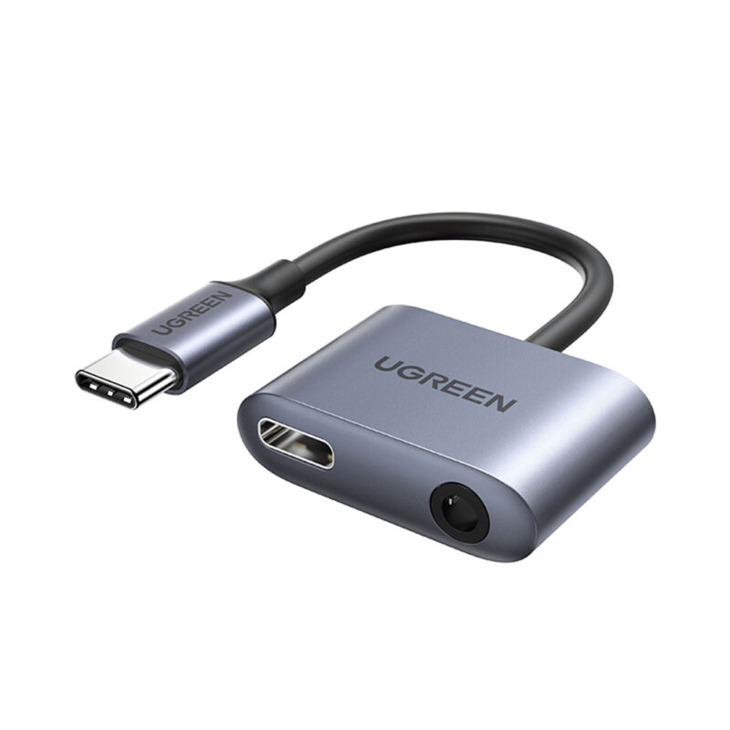 Adaptador Áudio Ugreen Usb C para 3.5mm com Porta Usb C Pd