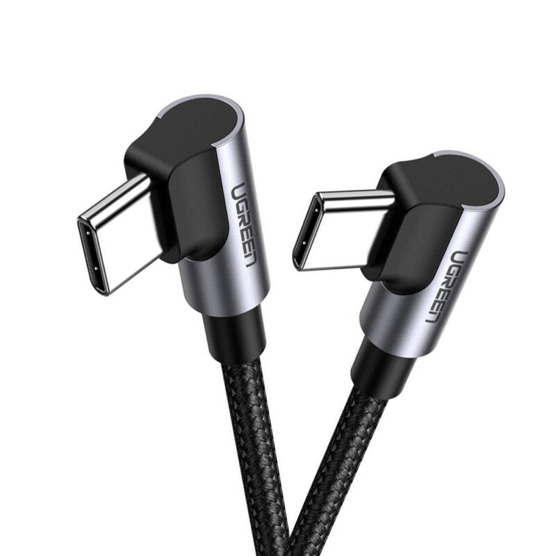 Cabo de Dados Ugreen Usb-C Angular Macho 1 Metro Preto