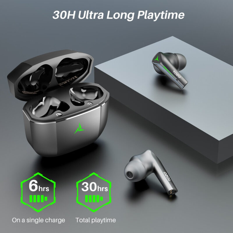 Fone Ouvido In-Ear Tozo G1s Gaming Pods Bluetooth 5.3 Preto