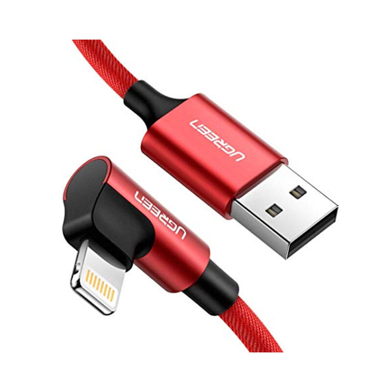 Cabo de Dados Ugreen Usb A p Lightning 90º 1M Cert. MFi