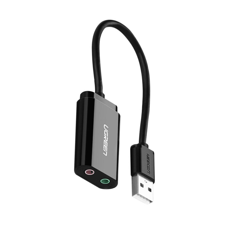 Adaptador de Áudio Externo Ugreen Interface Usb 2.0 Preto