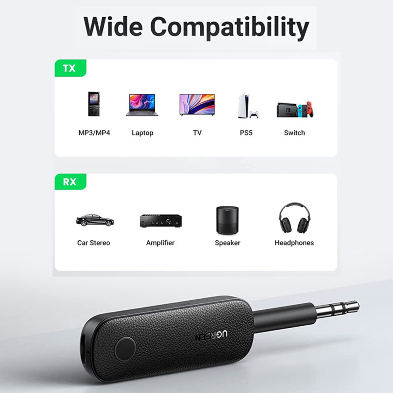 Transmissor e Receptor Bluetooth 5.0 Ugreen Conector 3.5mm