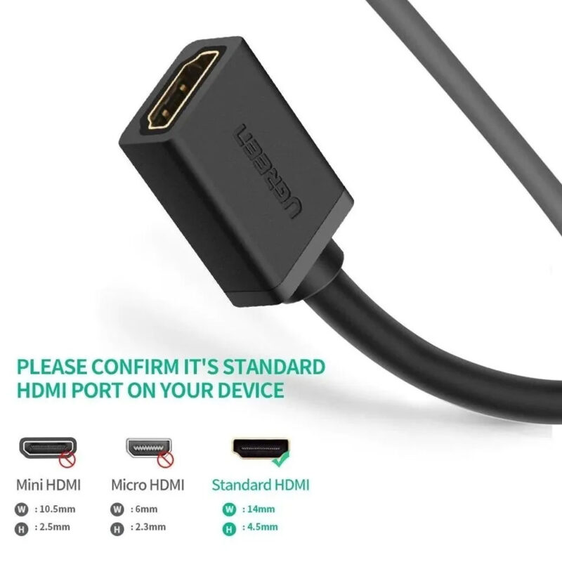 Cabo Extensor Hdmi Ugreen Macho para Fêmea 4k/60Hz 1 Metro