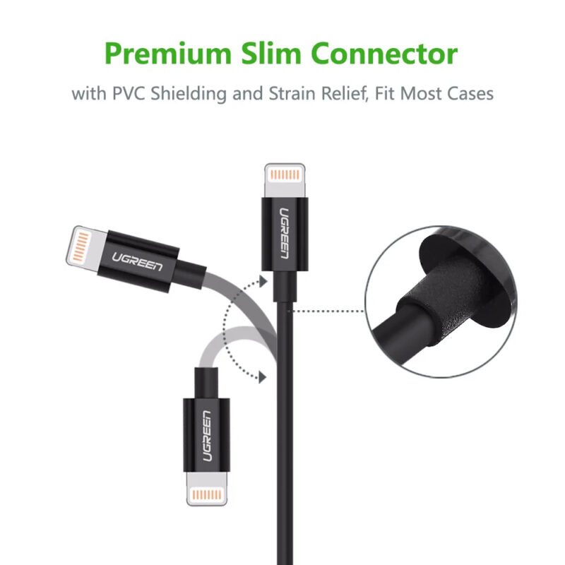 Cabo de Dados Ugreen Usb Tipo A p Lightning 2M Cert. MFi