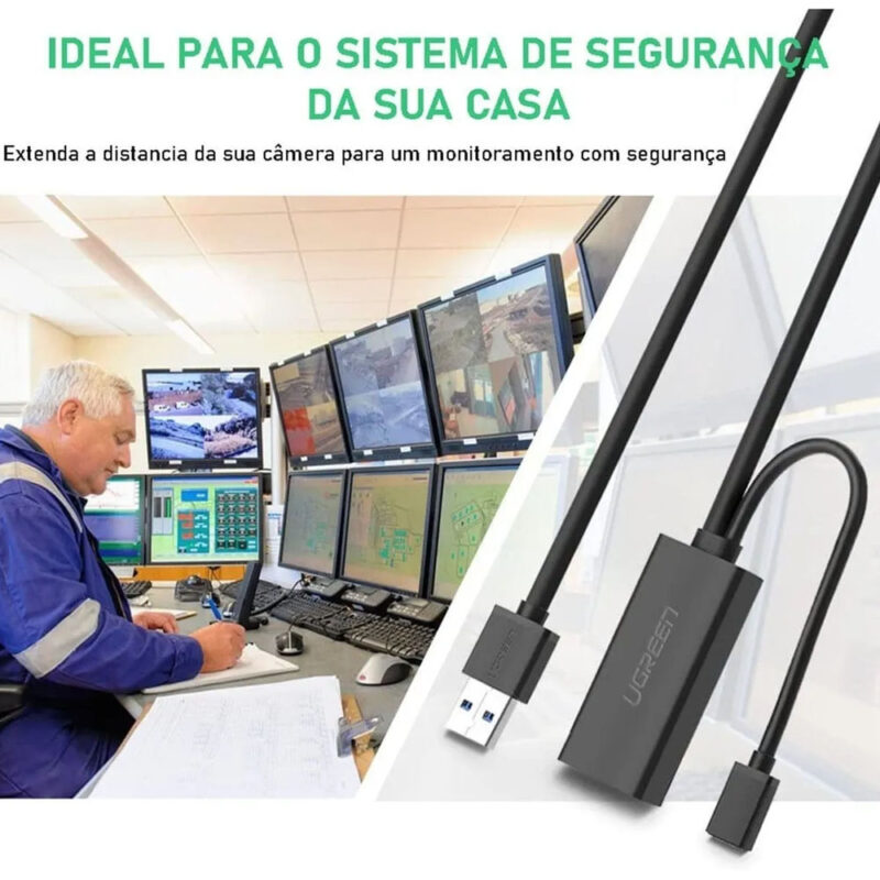 Cabo Extensor Usb 3.0 Ugreen Extensão Ativa 10 Metros