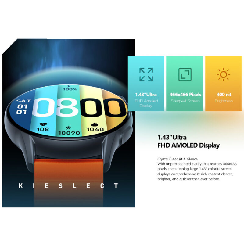 Relógio Smartwatch Kieslect Kr Pro Tela 1.43pol faz Chamadas