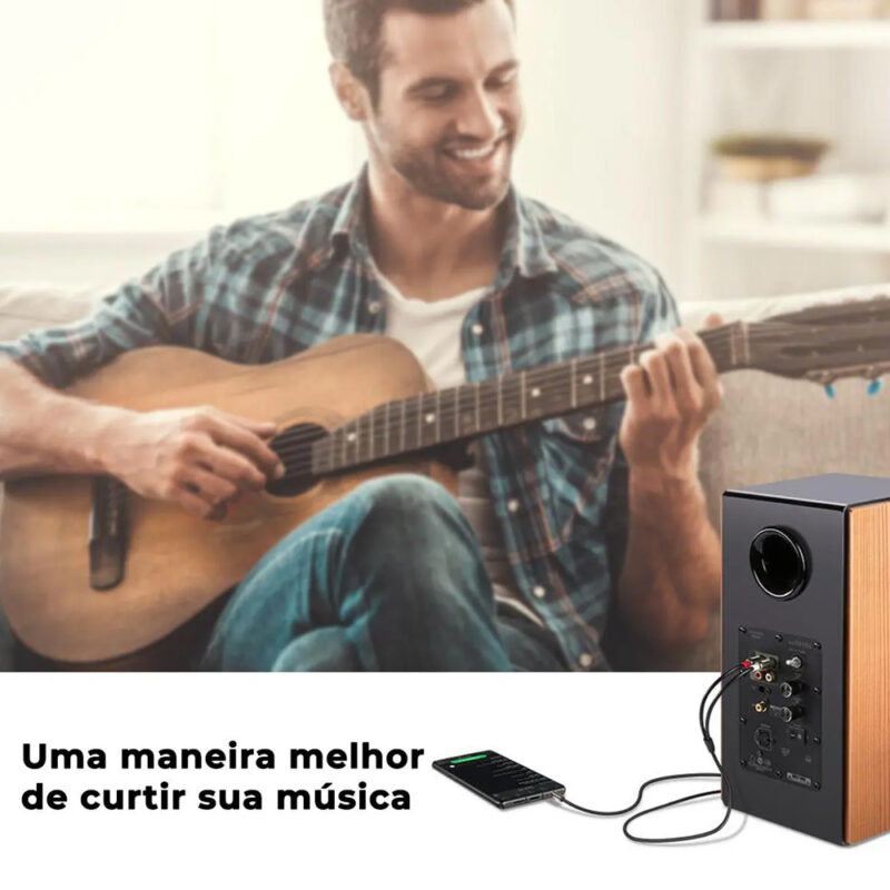 Cabo de Áudio 3.5mm Ugreen Macho para 2Rca 1 Metro Preto