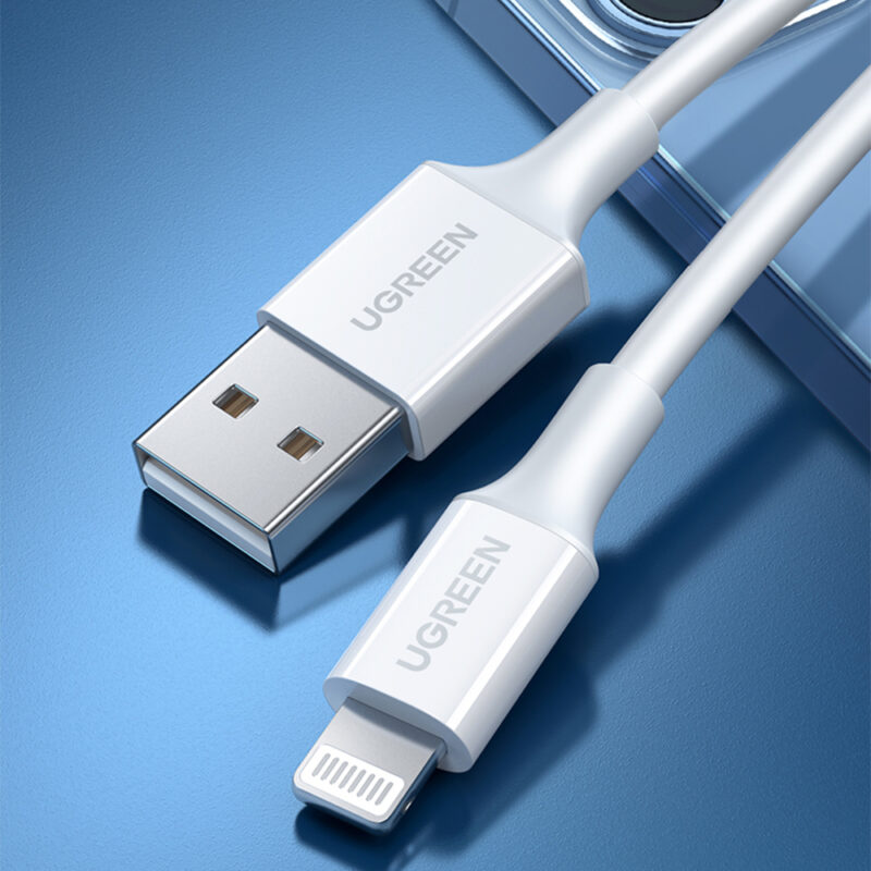 Cabo Dados Ugreen 2 em 1 Usb A Lightning Apple Cert. MFi