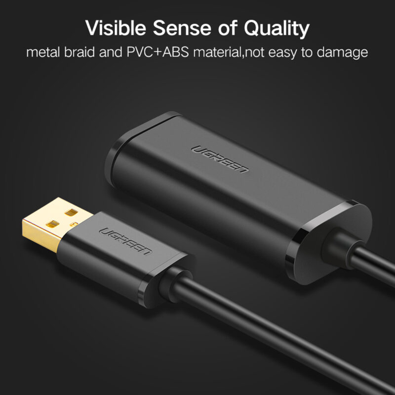 Cabo Extensão Ativo Ugreen Usb 2.0 Macho p Fêmea 5 Metro