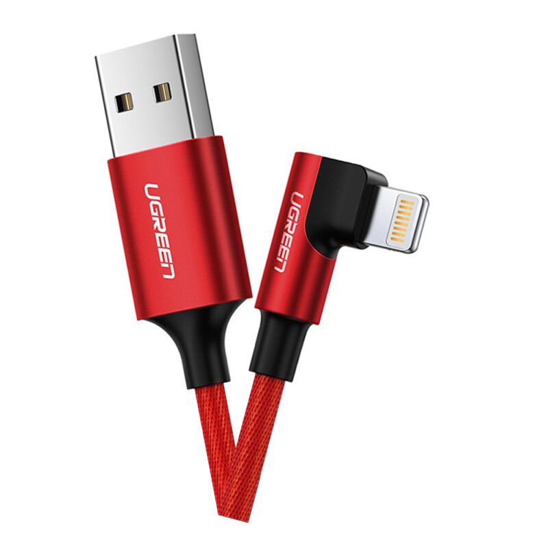 Cabo de Dados Ugreen Usb A p Lightning 90º 1M Cert. MFi