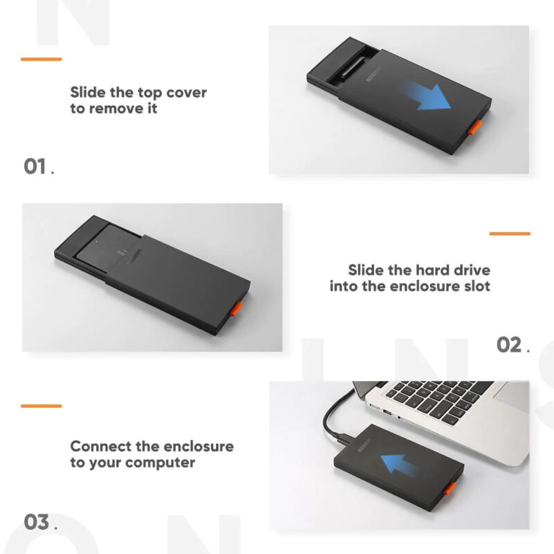Case Portátil Externa Ugreen Cm237 para Hdd Ssd 2.5 Pol