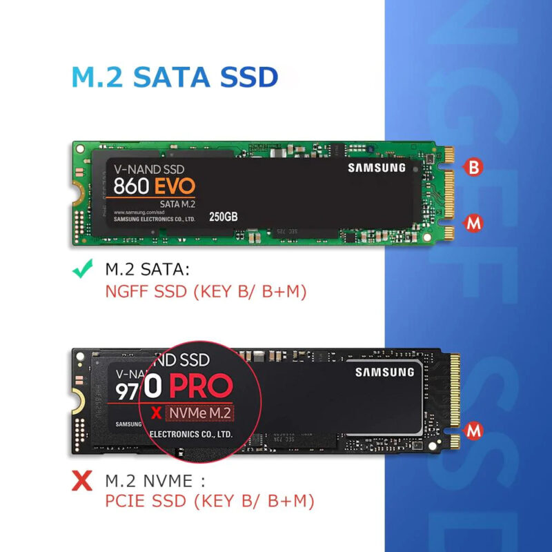 Case Externa Ssd Ngff M.2 B-key Ugreen Usb 3.0 Prata
