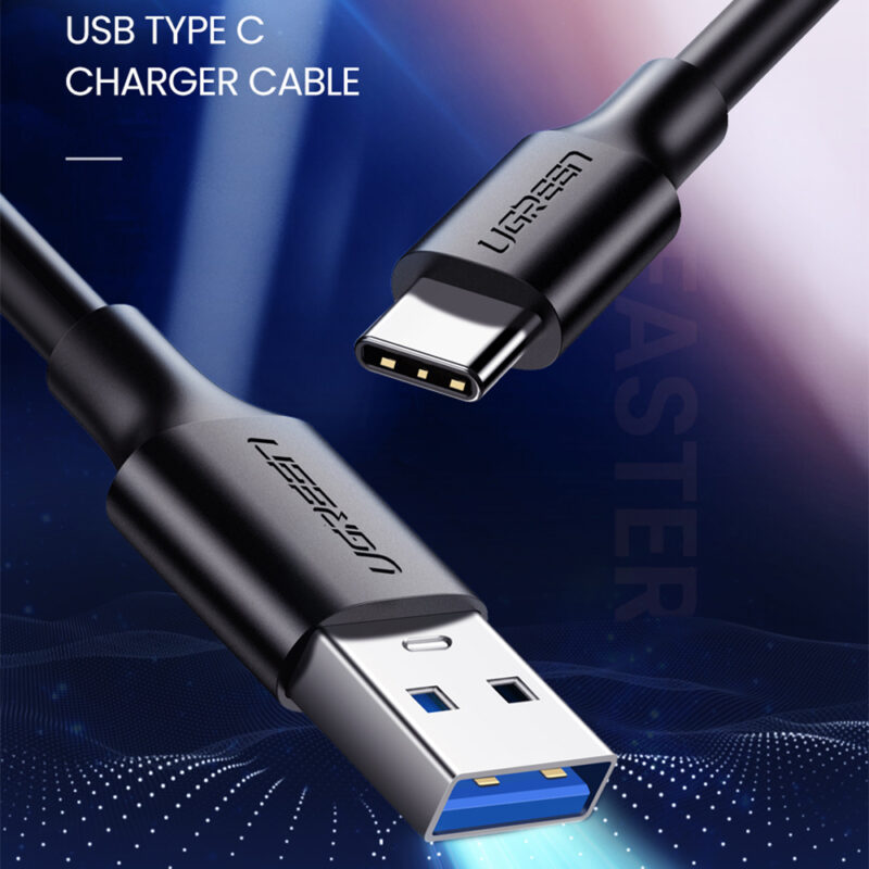 Cabo de Dados Ugreen Us184 Usb 3.0 p Usb Tipo C 1.5M Preto