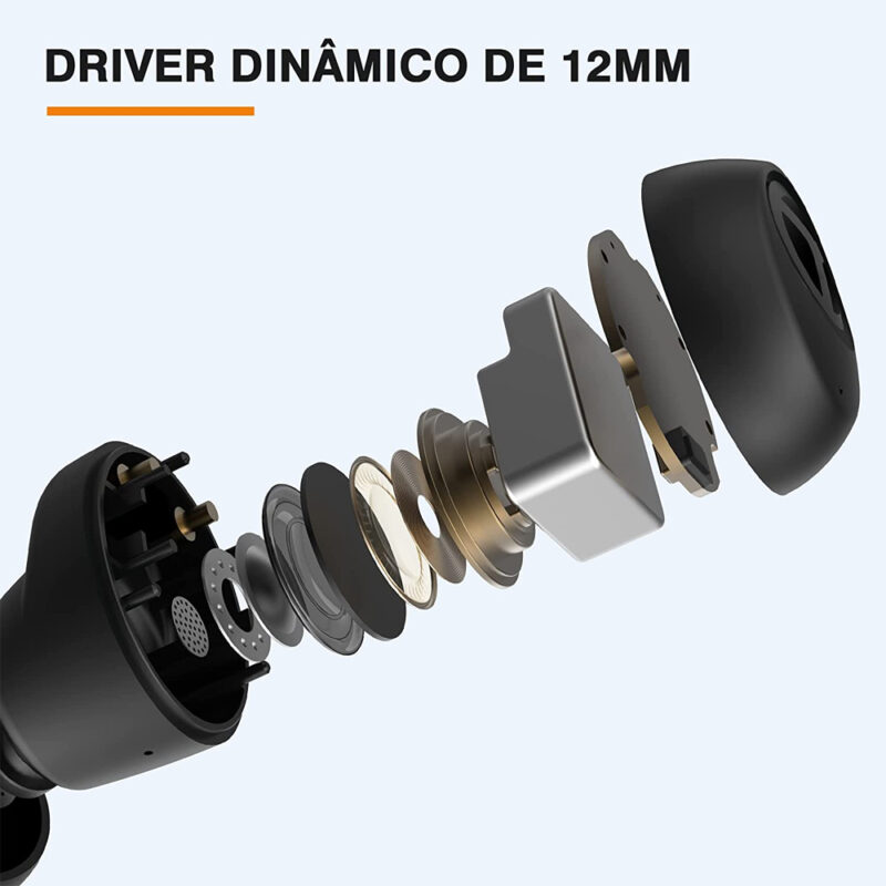 Fone Ouvido In-ear Tranya T10 Pro BLE 5.1 Sem Estojo Preto