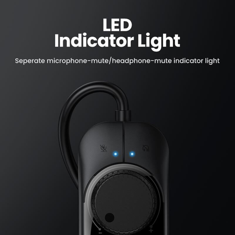 Adaptador Áudio Externo Ugreen 3 em 1 Interf. Usb 2.0 15cm