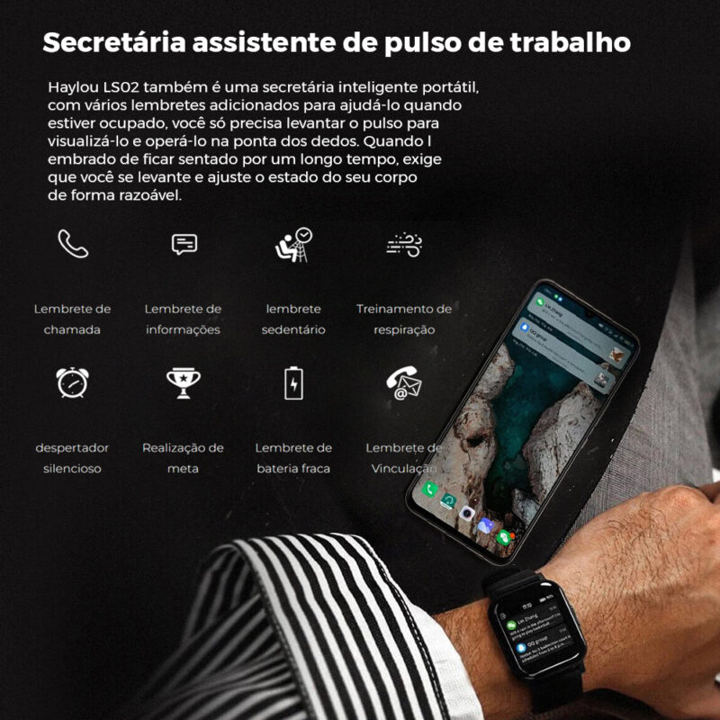 Relógio Smartwatch Watch 2  Haylou LS02  Preto