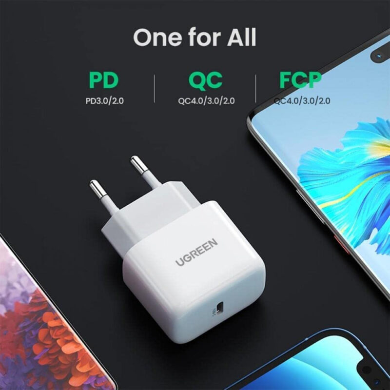 Carregador Usb-C Ugreen  Pd 20W e Cabo Tipo C 480Mbs 3A (K-3062-3048)