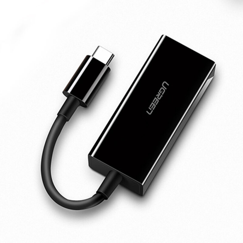 Ugreen Adaptador Usb C para Ethernet Rj45 1000Mbps Preto