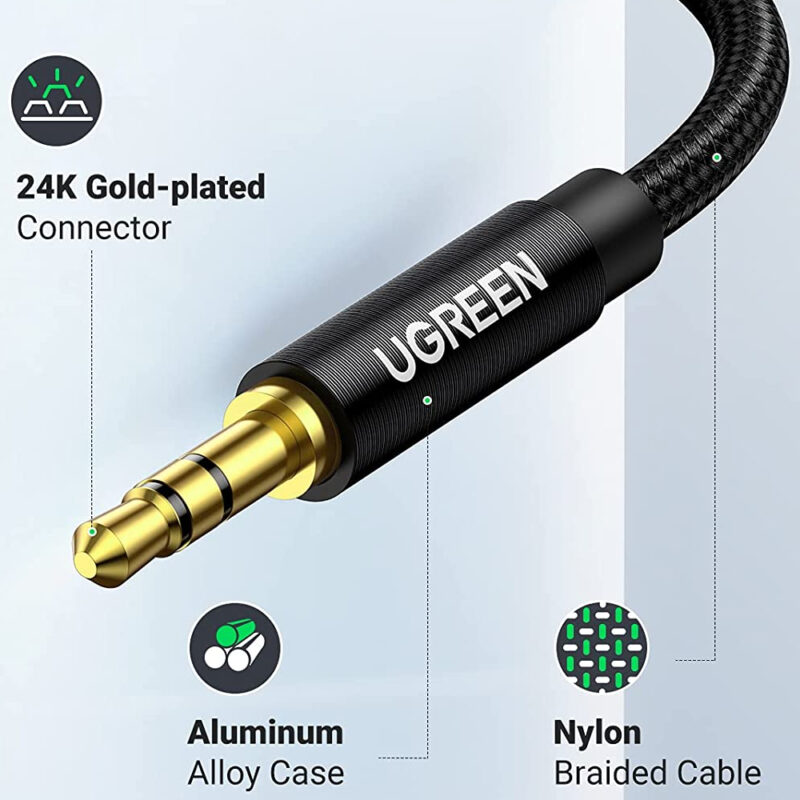 Cabo de Áudio Ugreen AV112 P2 3.5mm Macho 1M Preto