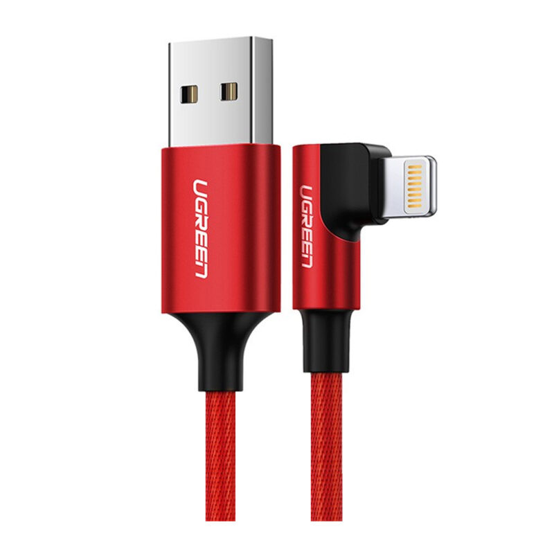 Cabo de Dados Ugreen Usb A p Lightning 90º 1M Cert. MFi