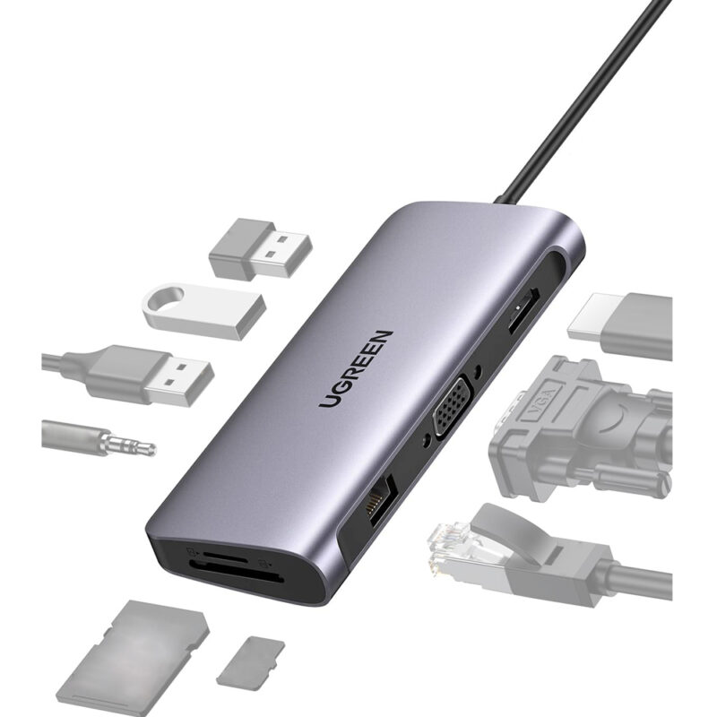 Adaptador Multiportas Usb-C Ugreen 10 em 1 Cinza Espacial