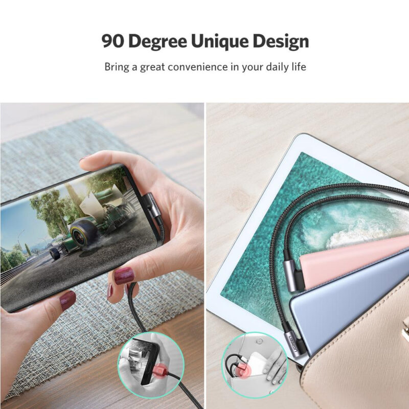Cabo de Dados Angular Ugreen Us176 Usb 2.0 p Usb TipoC 1m
