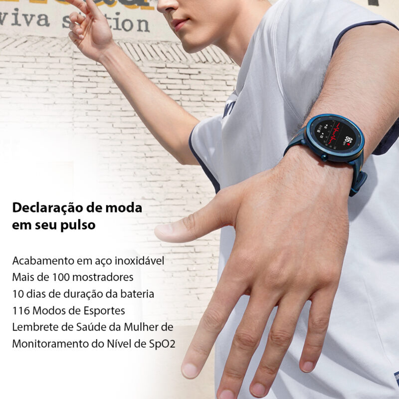 Relógio Smartwatch Maimo Watch R Gps BT5.0 Tela 1.3 pol Azul