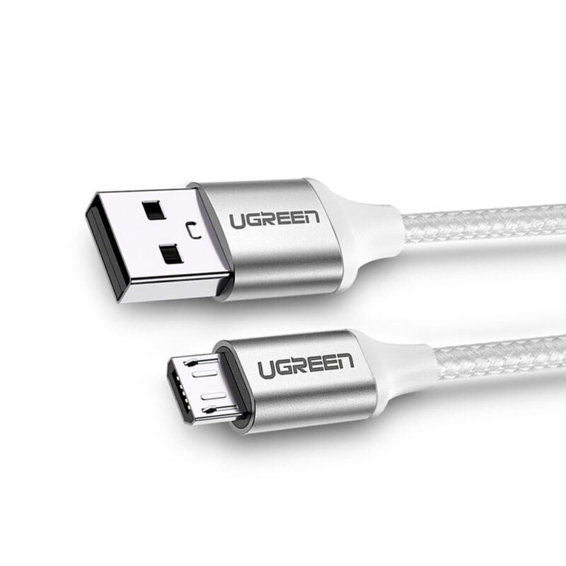 Cabo de Dados Ugreen Us290 Usb 2.0 p Micro Usb 1m Branco