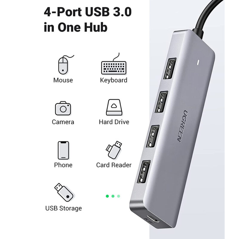 Adaptador Multiportas Ugreen CM219 Usb Tipo C p Usb 3.0