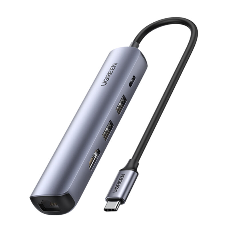 Hub Adaptador Multiportas Ugreen 5 em 1 Interface Usb Tipo C