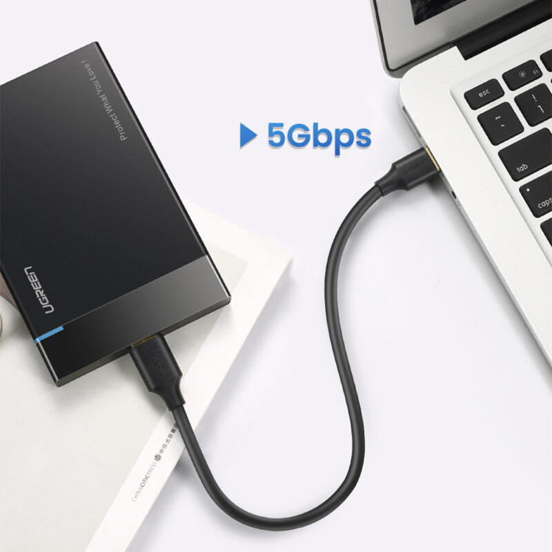 Cabo Micro Usb B Macho Ugreen para Usb 3.0 Preto 1 Metro