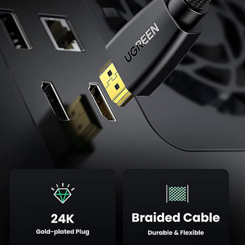 Cabo Hdmi 2.0 Ugreen Macho para Macho 4k/60Hz 1 Metro