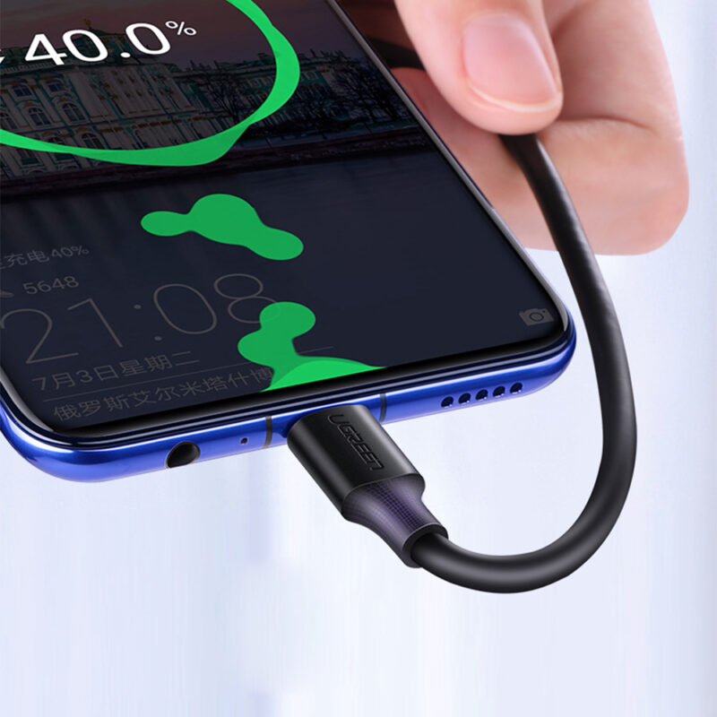 Cabo Usb 2.0 para Micro Usb Ugreen Macho 3 Metros Preto