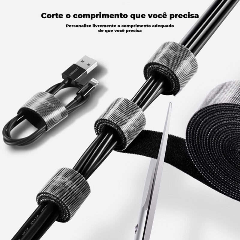 Organizador Braçadeira Cabo Ugreen Pc e Instrumentos 2 Metro