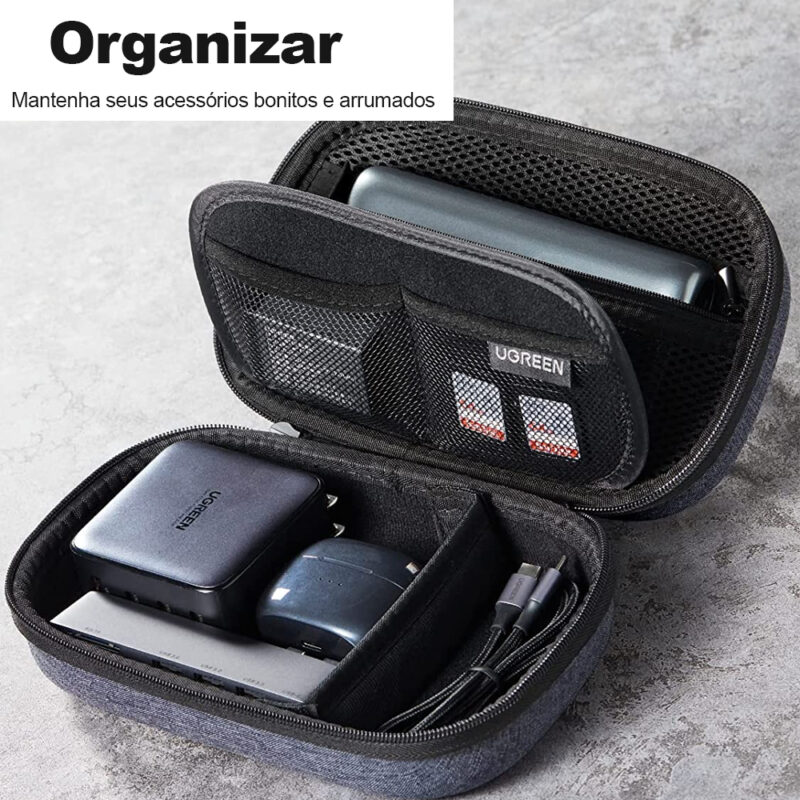 Case Bag Estojo Organizador Ugreen Acessórios Fones Cabos