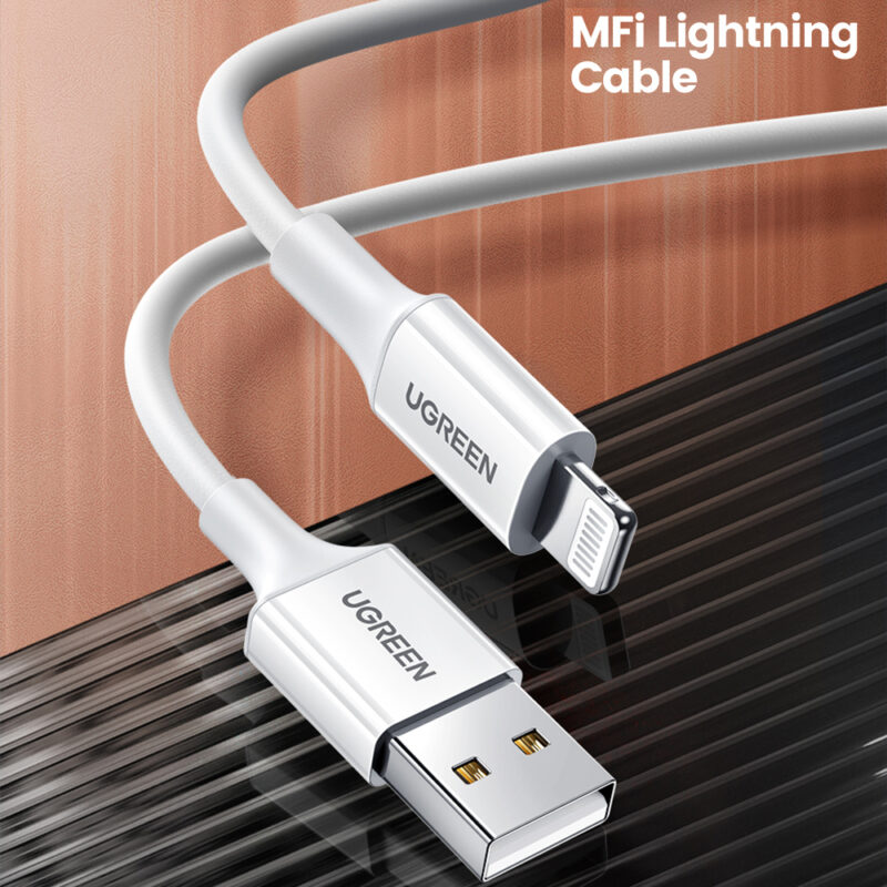 Cabo Dados Ugreen 2 em 1 Usb A Lightning Apple Cert. MFi