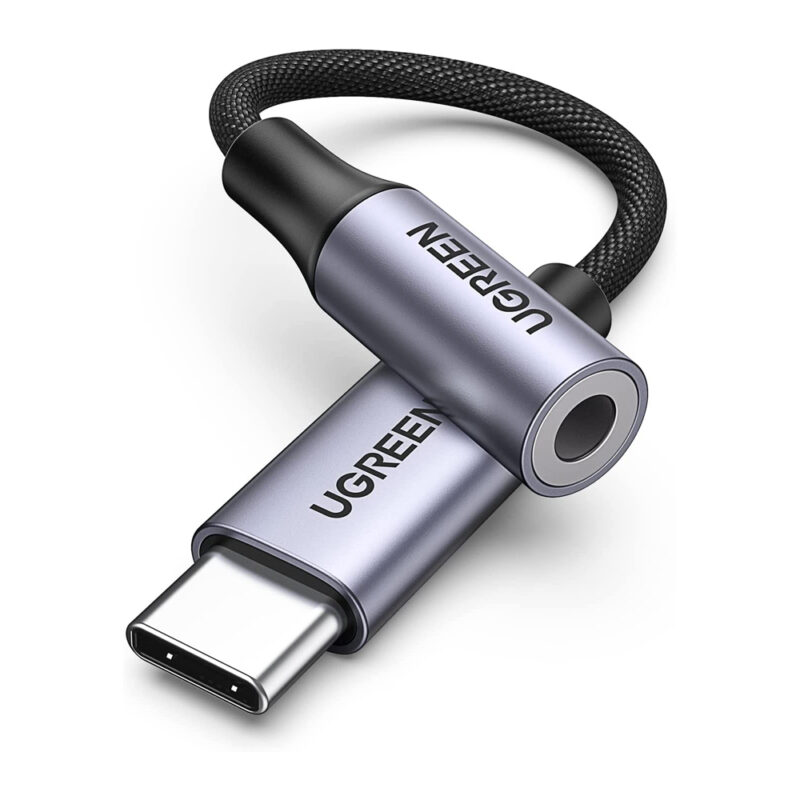 Cabo Áudio Ugreen Av161 Usb Tipo C para 3,5mm 10cm Cinza