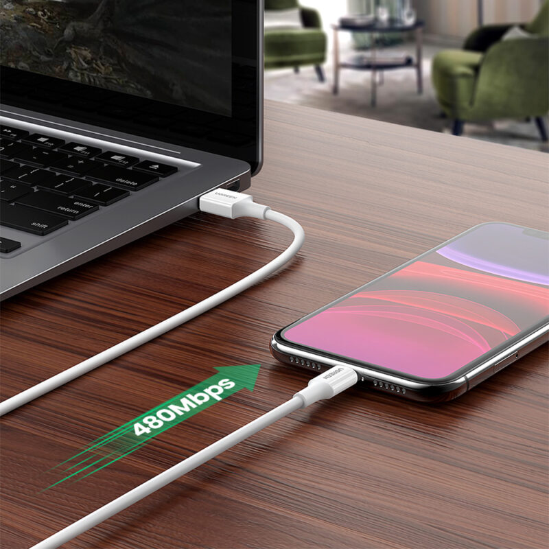 Cabo Dados Ugreen 2 em 1 Usb A Lightning Apple Cert. MFi