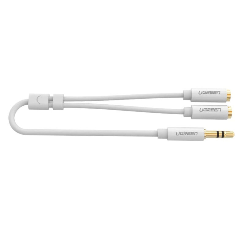 Cabo De Áudio Ugreen Av134 3.5mm Macho Para 2 Fêmea 25cm