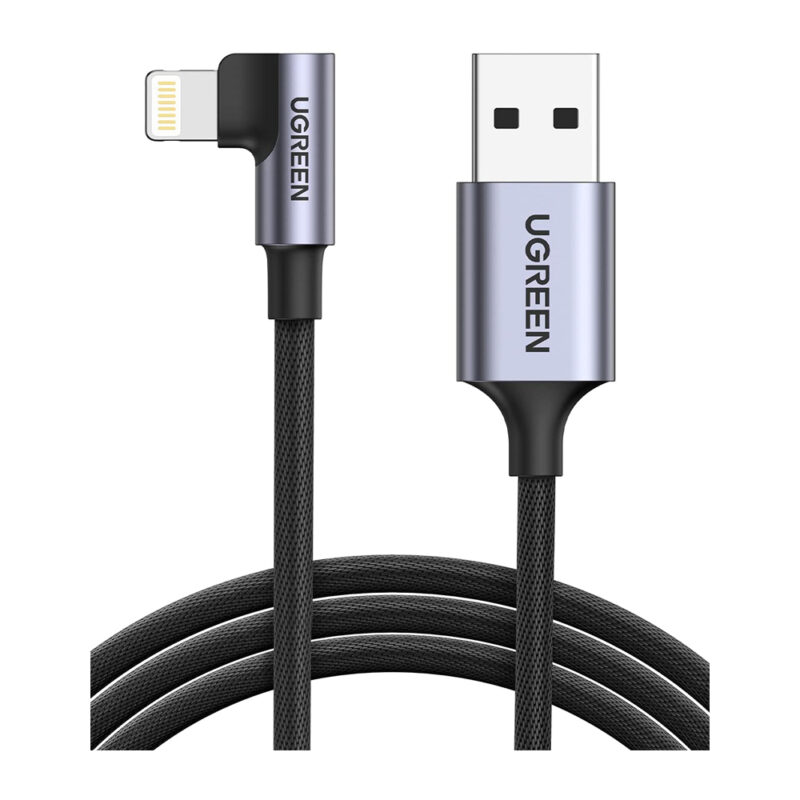Cabo de Dados Ugreen Usb A p Lightning 90º 1M Cert. MFi