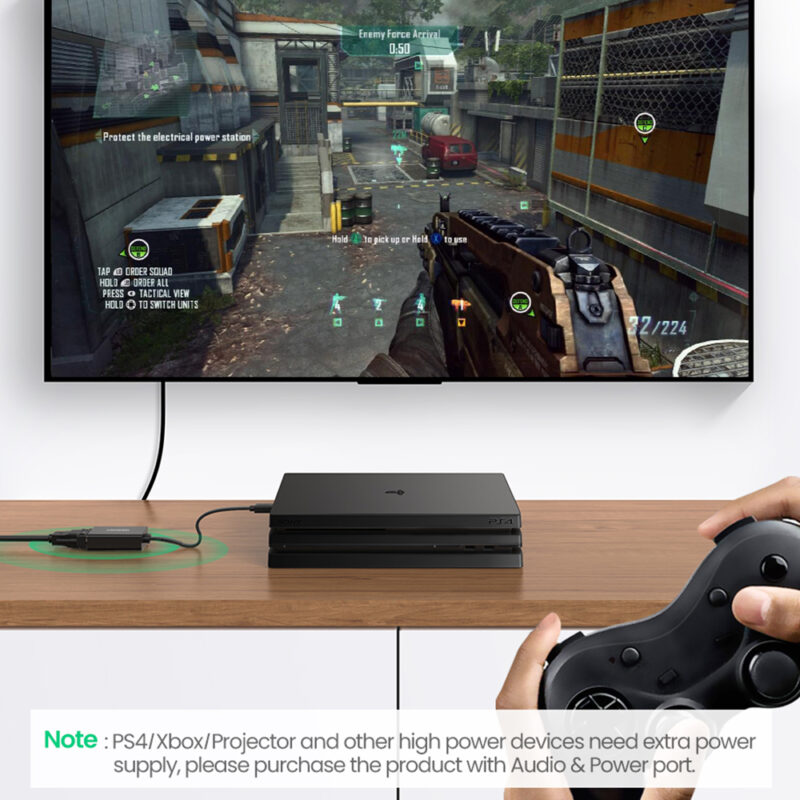 Adaptador Hdmi pra VGA Ugreen com Porta Áudio 3.5mm 1080p 60Hz