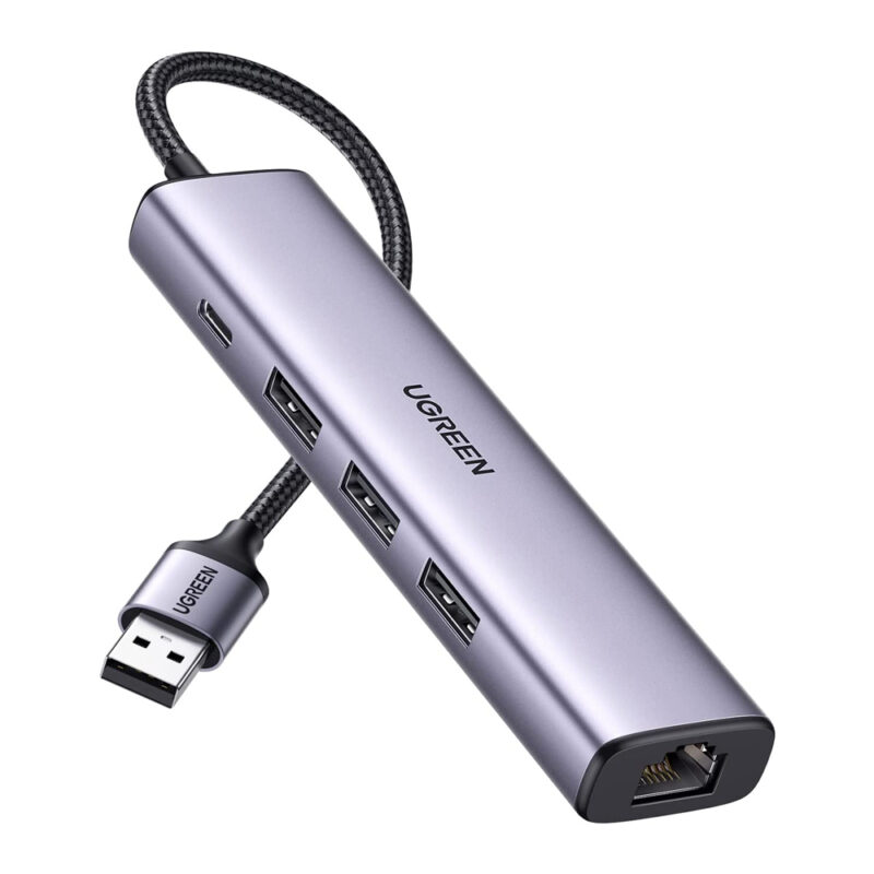 UGREEN USB3.0 to RJ45 (1000M) Ethernet Adapter Type-C Power Supply 60554