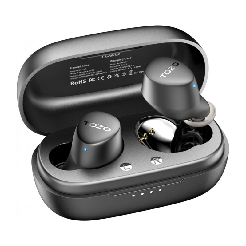 Fone de Ouvido In-Ear Tozo Agile Dots Bluetooth 5.3 Preto