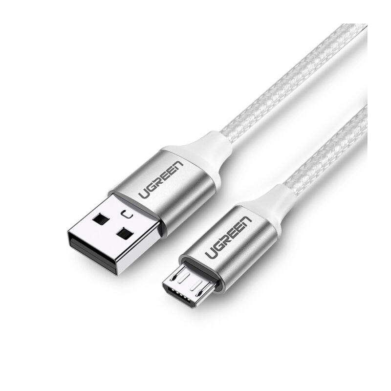 Cabo de Dados Ugreen Us290 Usb 2.0 p Micro Usb 1m Branco