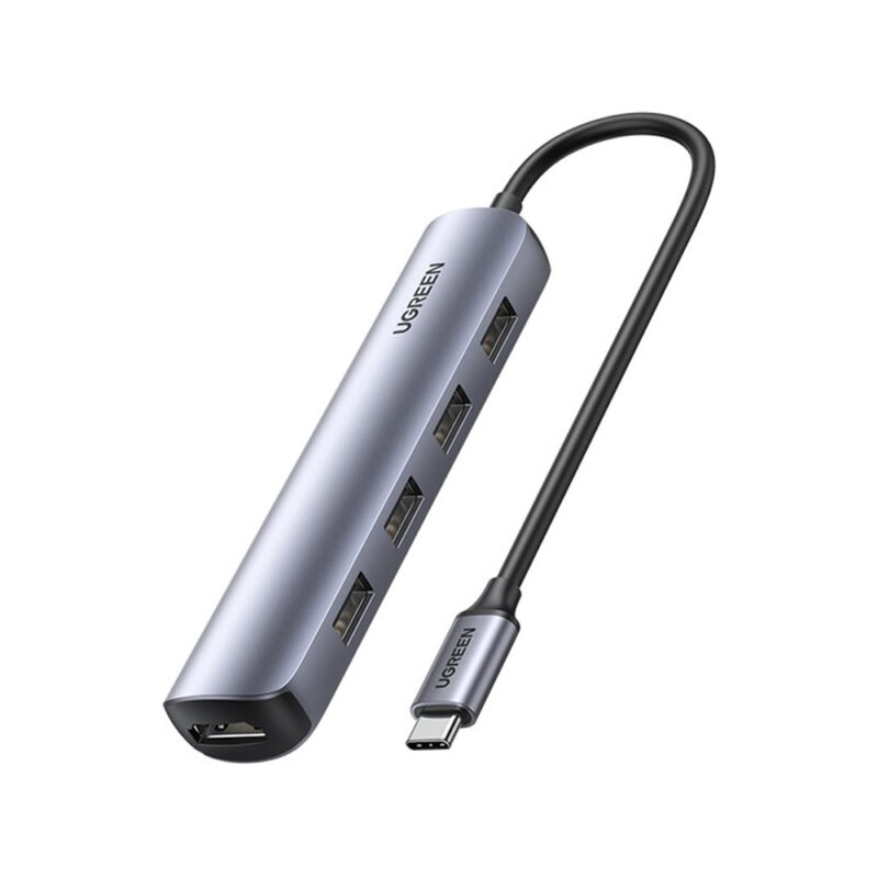 Hub Adaptador Ugreen Usb 3.0 Tipo C 5 em 1 5Gbps Cinza