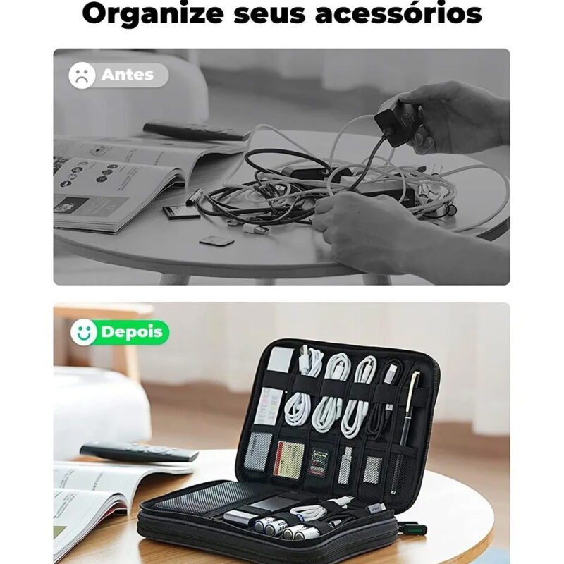 Case Bag Estojo Organizador Ugreen para Cabos Hd Acessórios