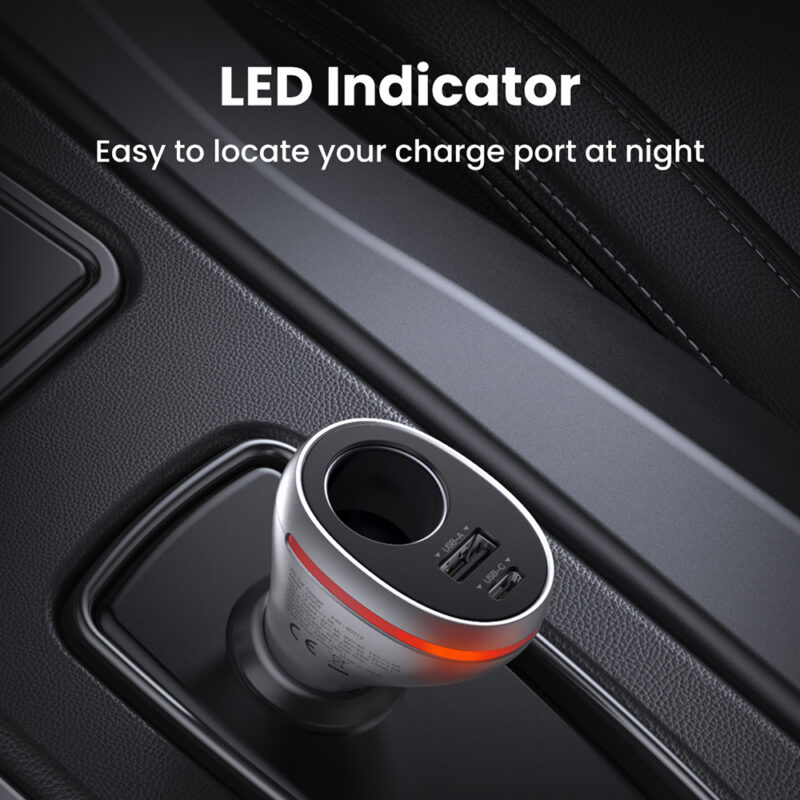 Carregador Veicular PD Ugreen com 1 Portas Usb A e 1 Tipo C